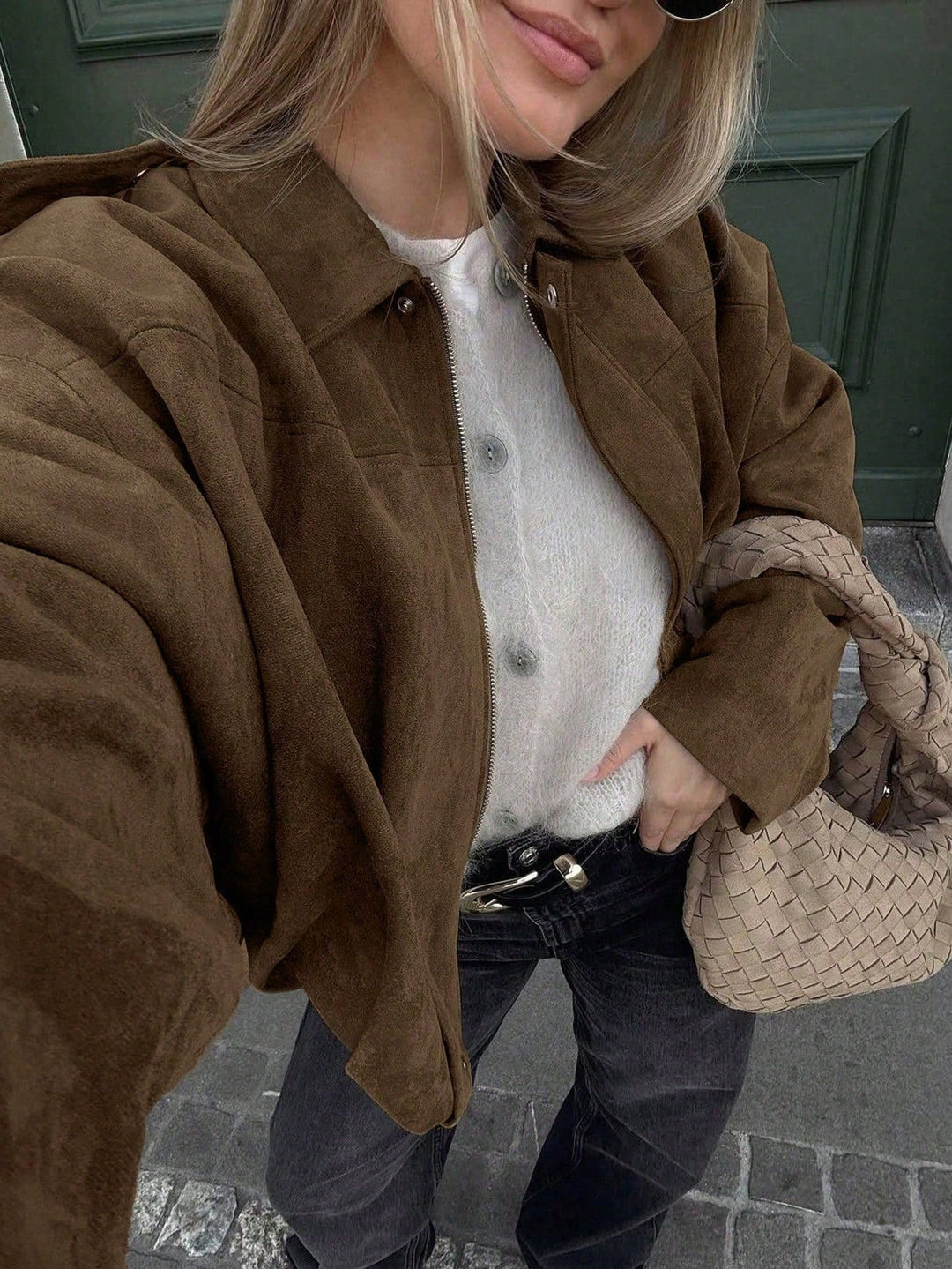 Laia | Chaqueta de Ante Mujer Oversize Cremallera