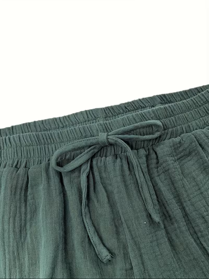 Leire | Conjunto Camisa y Short de Muselina Mujer Manga Larga