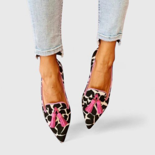 Laura | Mocasines de Leopardo con Borlas