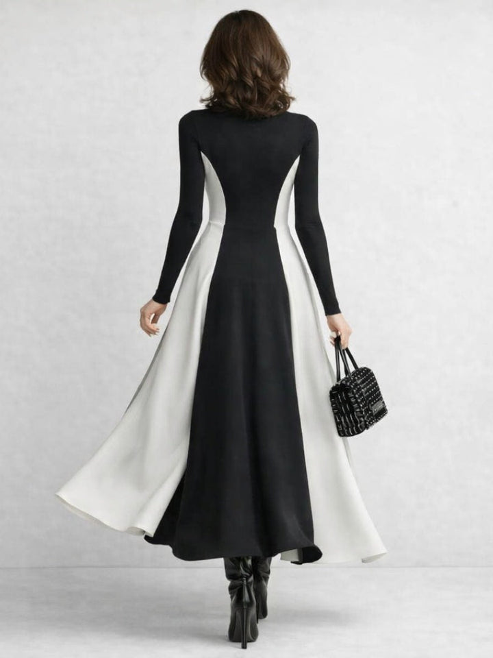 Mencía | Vestido Largo de Invierno Mujer Cuello Alto Manga Larga