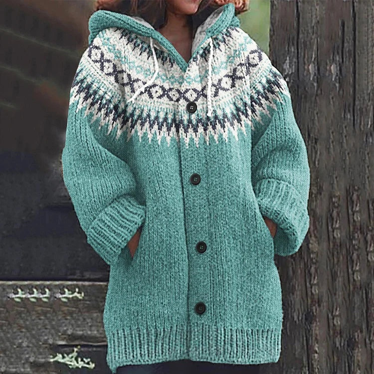 Miriam | Jersey de Rayas Mujer con Capucha Largo Punto