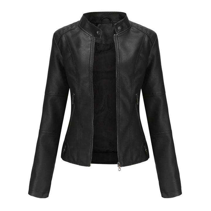Nerea | Chaqueta Motera Mujer Polipiel Cuello Mao Cremallera