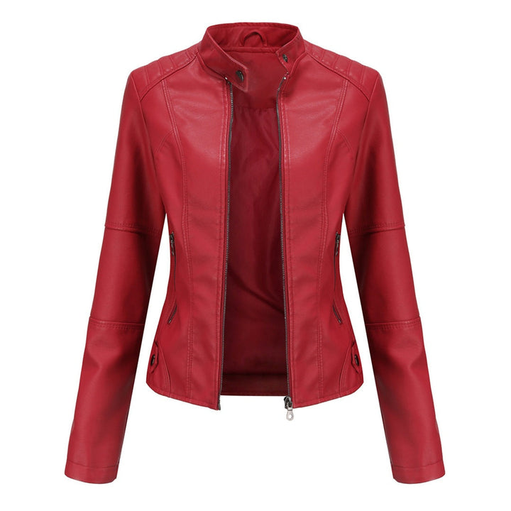Nerea | Chaqueta Motera Mujer Polipiel Cuello Mao Cremallera