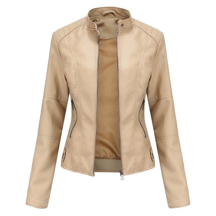Nerea | Chaqueta Motera Mujer Polipiel Cuello Mao Cremallera