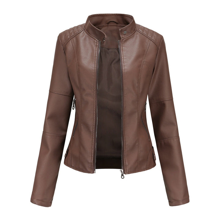 Nerea | Chaqueta Motera Mujer Polipiel Cuello Mao Cremallera