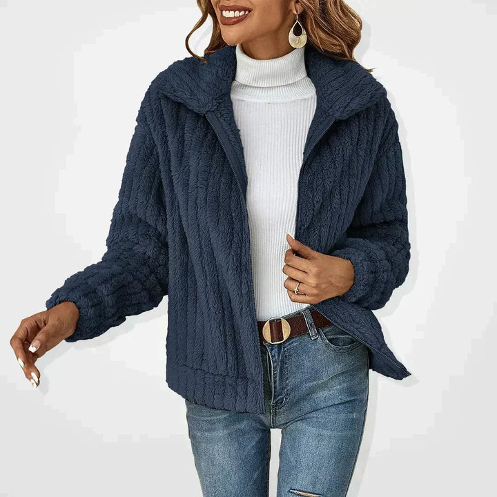 Nuria | Chaqueta de Forro Polar Mujer Cremallera Cuello Solapa