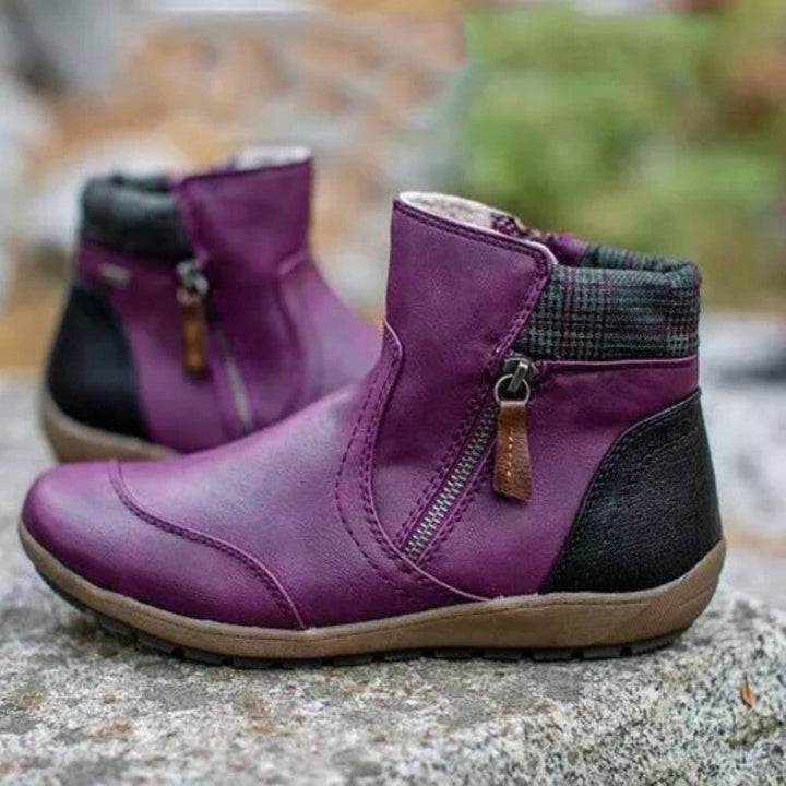 Olga | Botines Impermeables Planos Mujer Cremallera Lateral