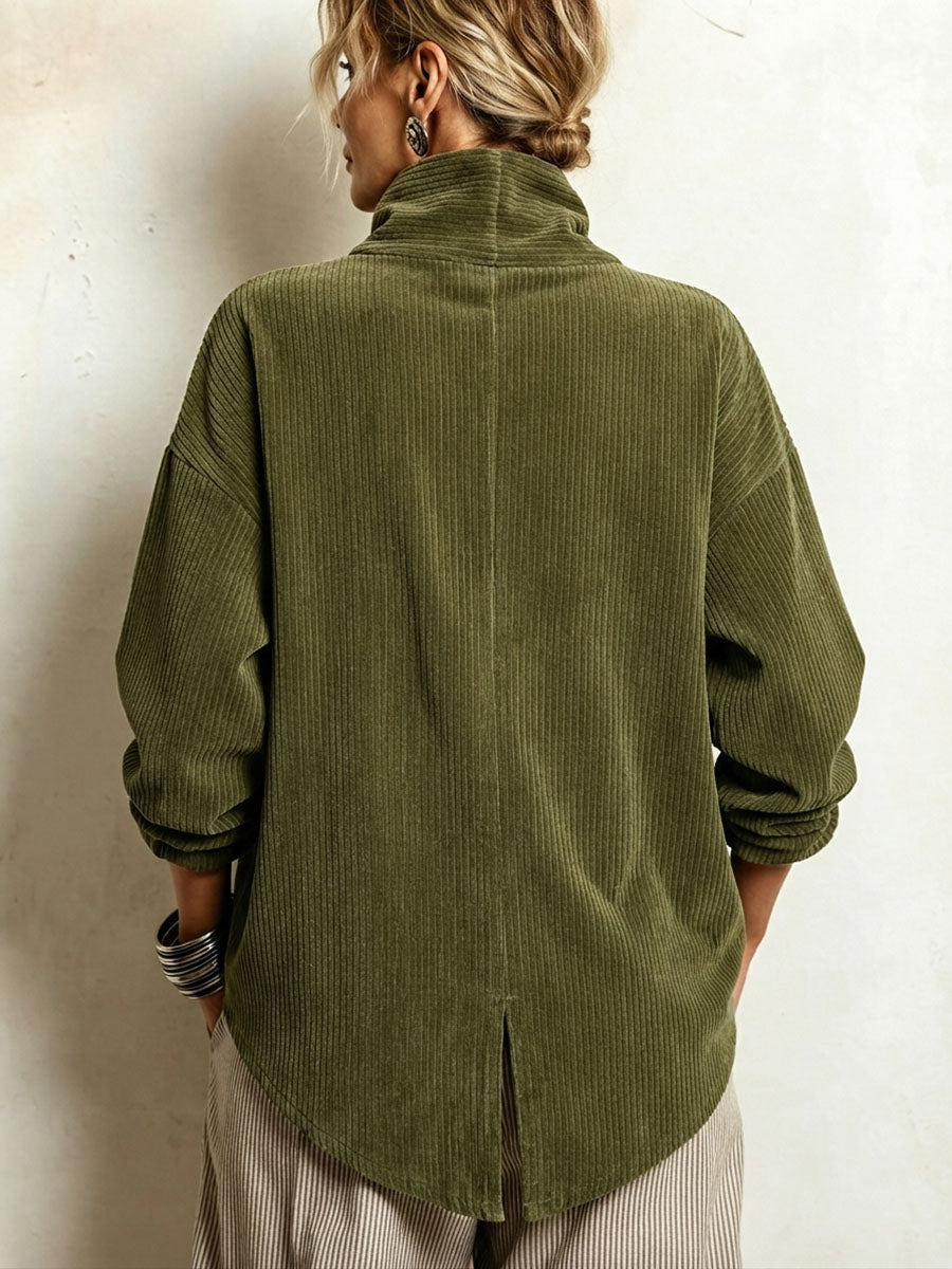 Sylvie – Chaqueta Oversized con Cuello Envolvente y Botones