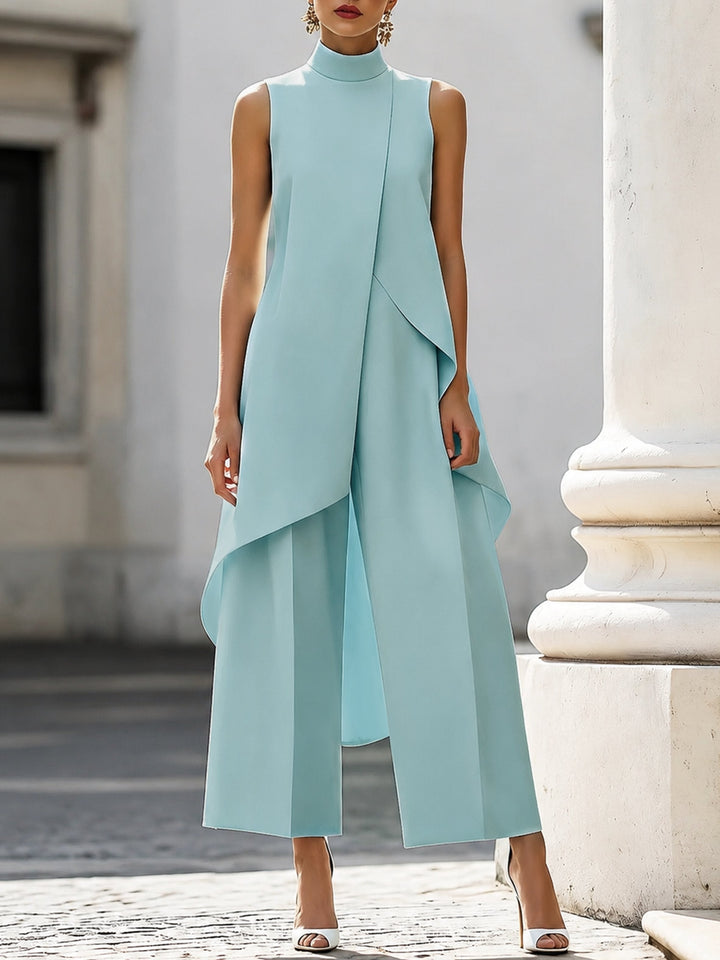 Pilar | Conjunto Elegante de Cuello Alto Asimétrico Mujer