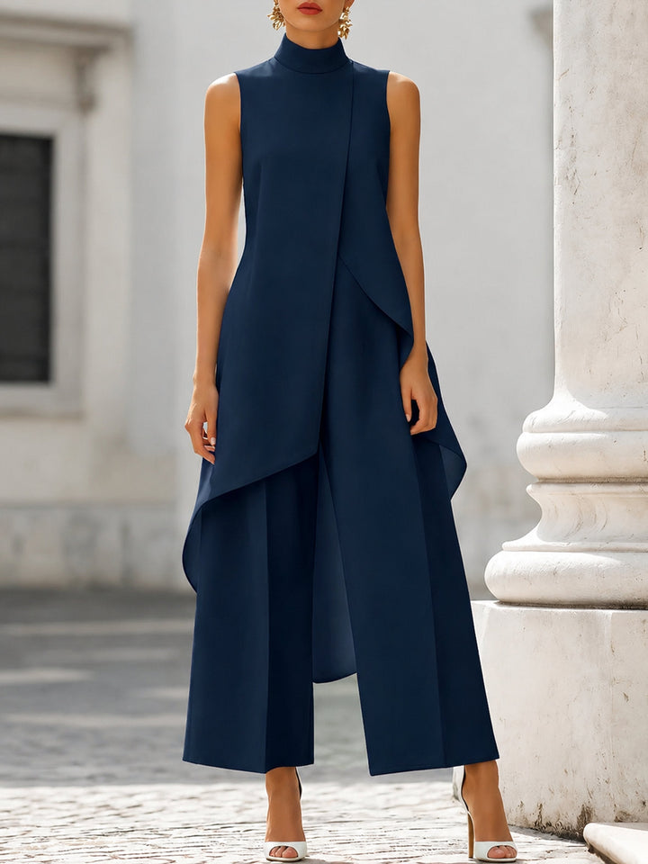 Pilar | Conjunto Elegante de Cuello Alto Asimétrico Mujer