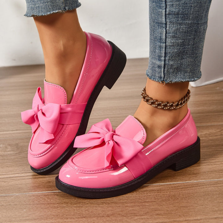 Raquel | Mocasín de Charol con Lazo Mujer Suela Plataforma
