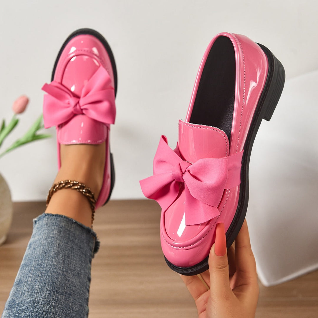 Raquel | Mocasín de Charol con Lazo Mujer Suela Plataforma