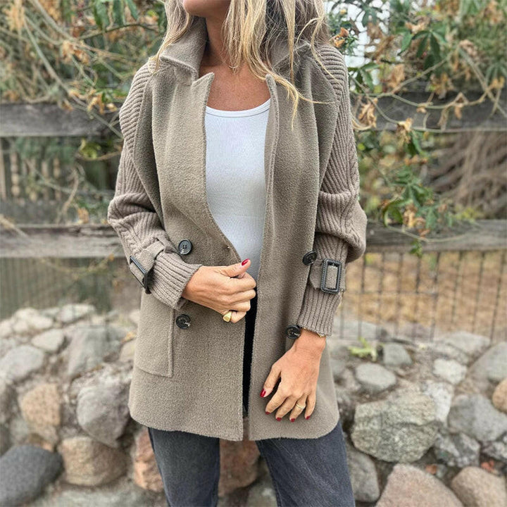 Elara Elegante Midi Abrigo Estilo y Clase Damas