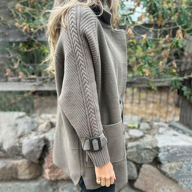 Elara Elegante Midi Abrigo Estilo y Clase Damas