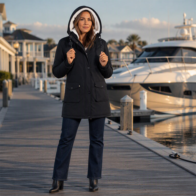 Abrigo de Dama Cálido con Capucha — Parka Cómoda de Otoño