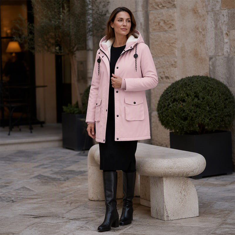 Abrigo de Dama Cálido con Capucha — Parka Cómoda de Otoño