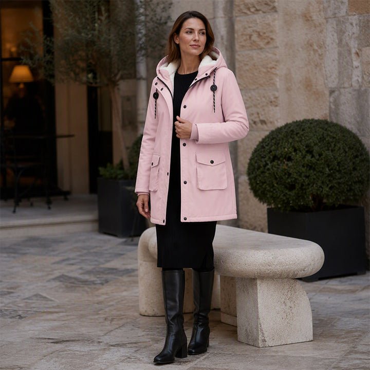 Abrigo de Dama Cálido con Capucha — Parka Cómoda de Otoño