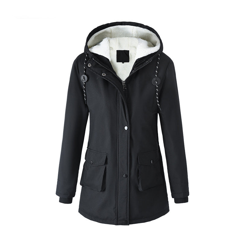 Abrigo de Dama Cálido con Capucha — Parka Cómoda de Otoño