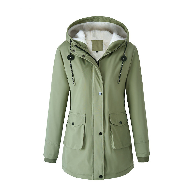 Abrigo de Dama Cálido con Capucha — Parka Cómoda de Otoño
